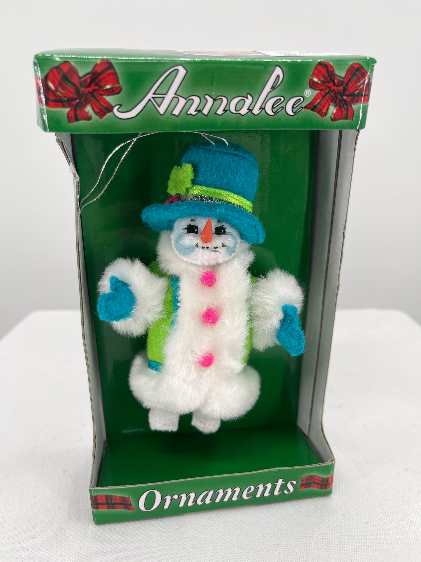 Winter Whimsy Snowman Annalee Doll Ornament 5”