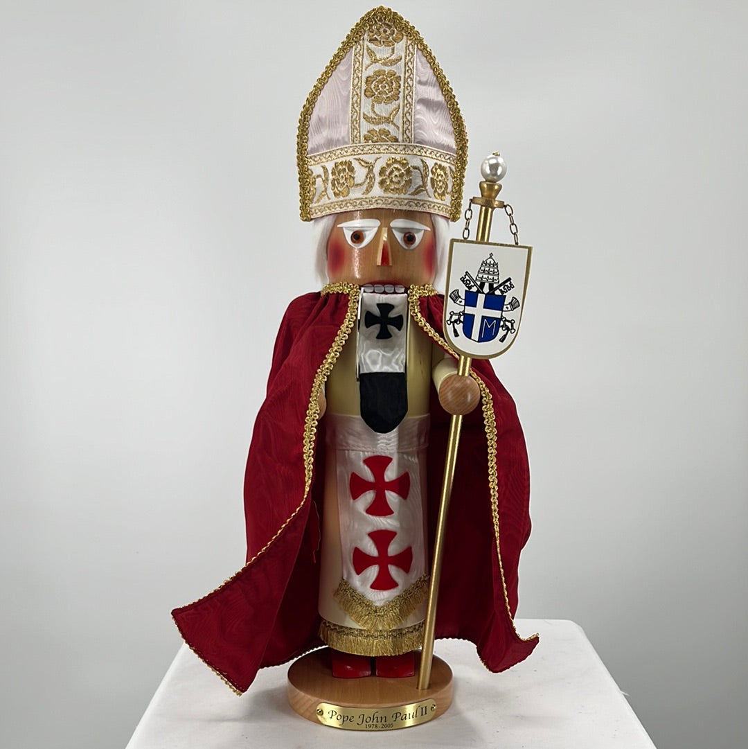 Steinbach Pope John Paul II Nutcracker, front view.