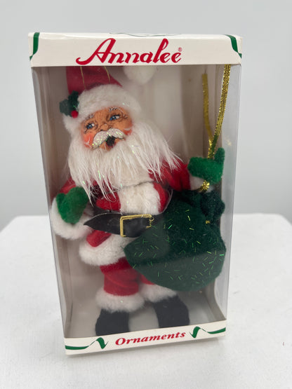 Vintage Santa with Presents Annalee Doll Ornament 6”