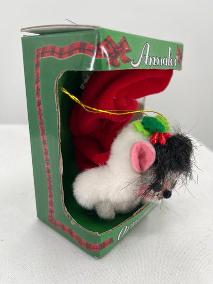 Christmas Stocking Mouse Annalee Doll Ornament 3”