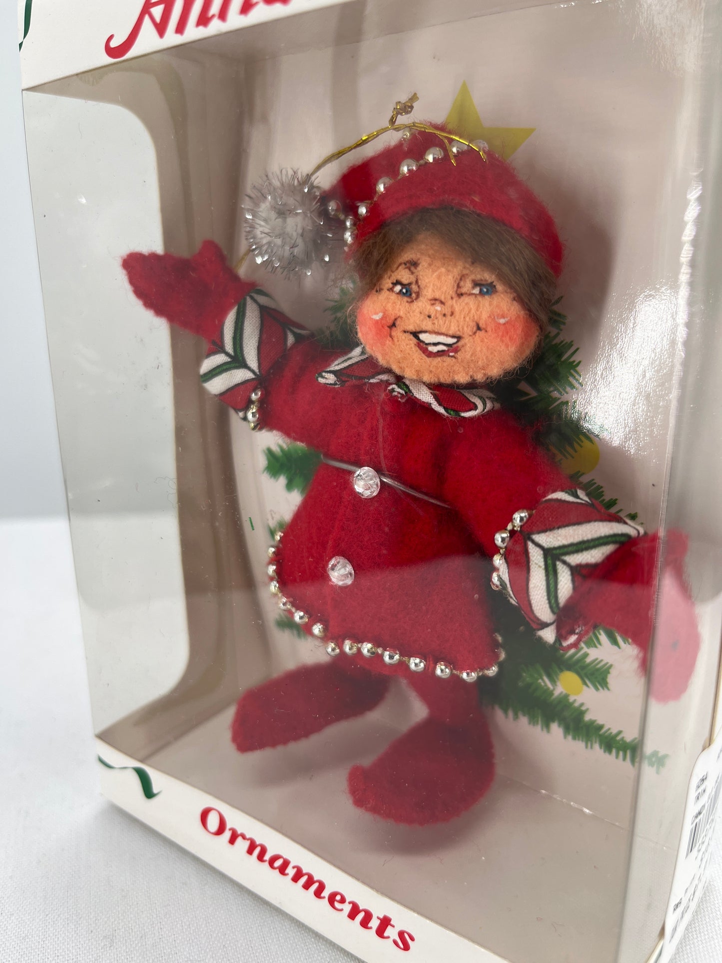 Christmas Candy Elf Annalee Doll Ornament 4”