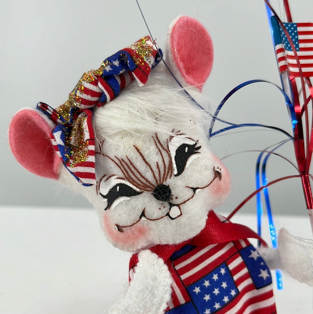 July 4th Sparkler Girl Mouse Annalee Doll