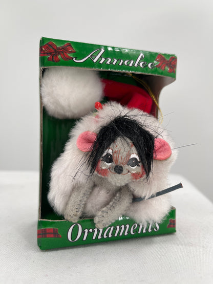 Christmas Stocking Mouse Annalee Doll Ornament 3”