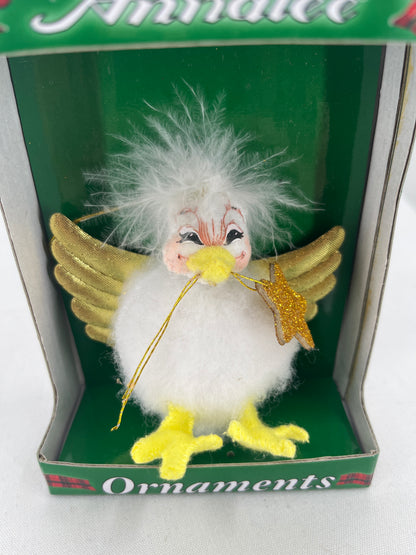 Annalee Doll Elegant Chick-A-Dee Christmas Ornament 3”