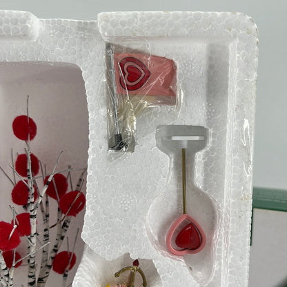 Department 56 Village Accessories Valentine’s Day Decorating Set (set of 5), front view close-up.