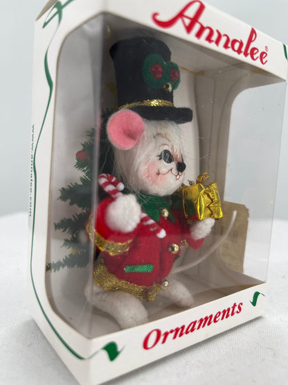 Elegant Christmas Mouse Annalee Doll Ornament 3”