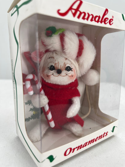 Peppermint Twist Mouse Annalee Doll Ornament 3”