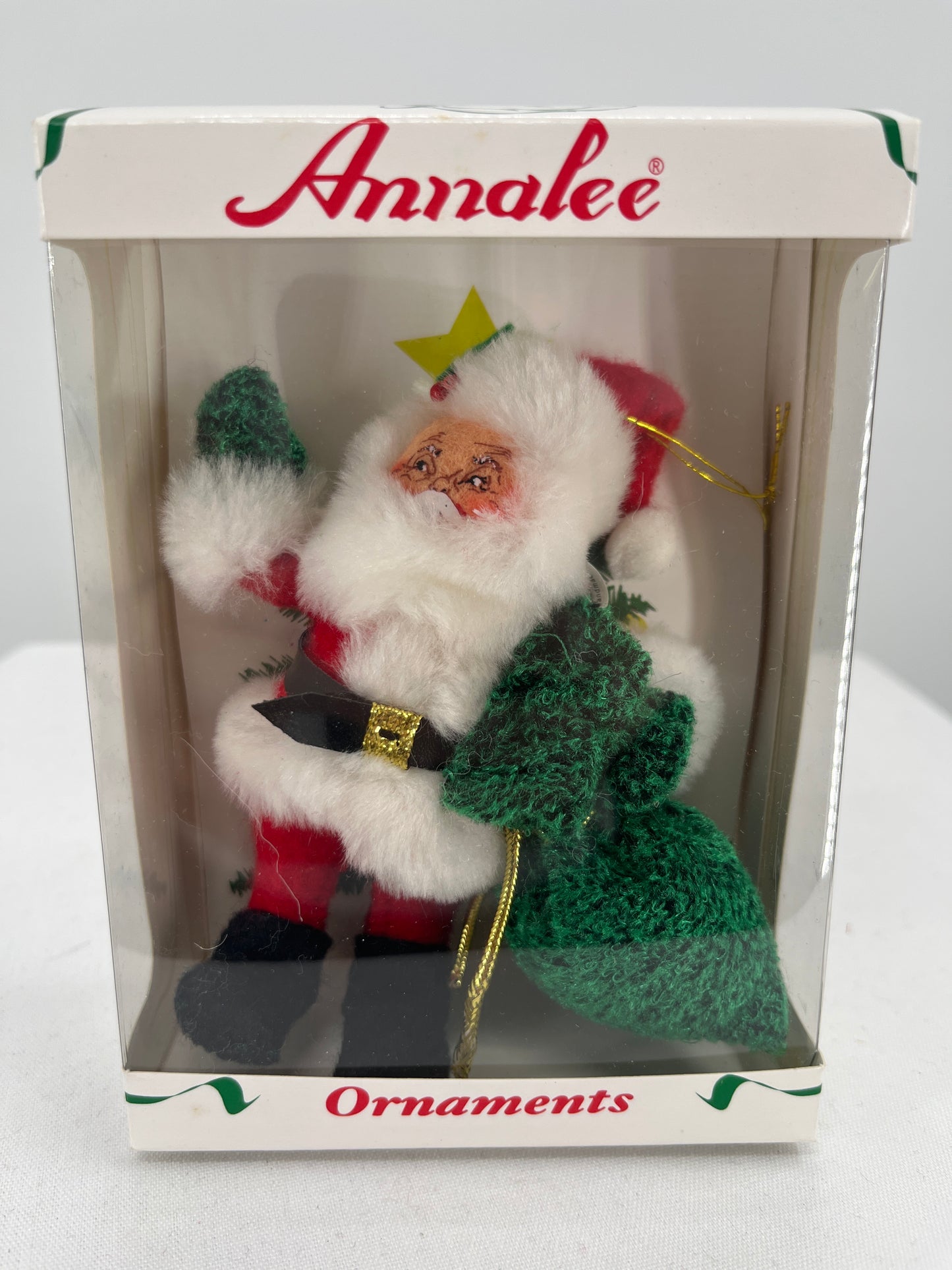 Santa with Presents Annalee Doll Ornament 4”