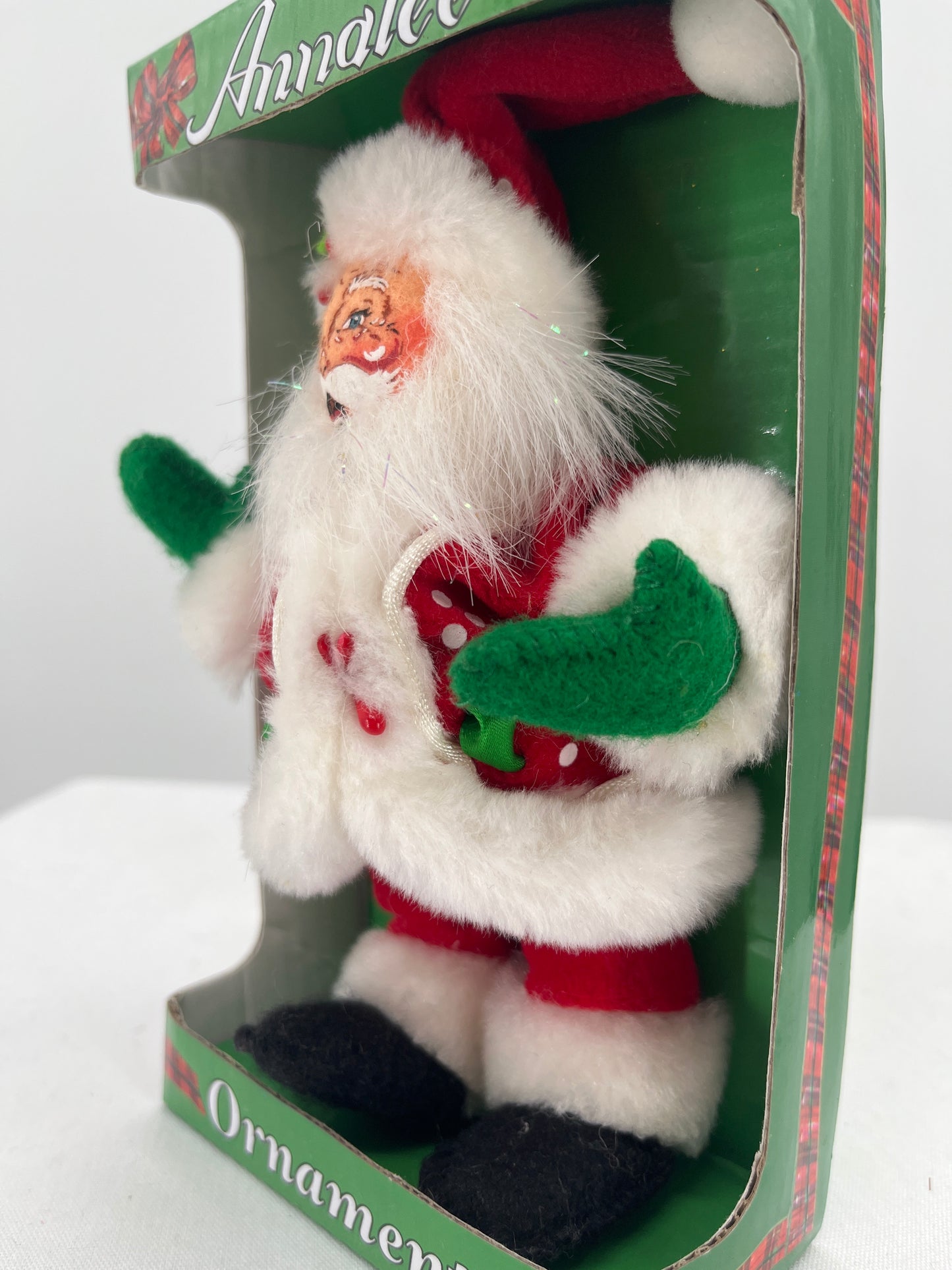 Holly Berry Santa Annalee Doll Ornament 5”