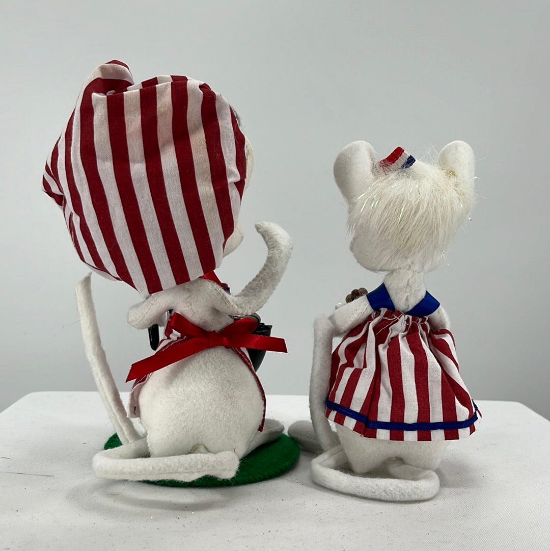 July 4th Cookout Mice Annalee Doll (set of 2)