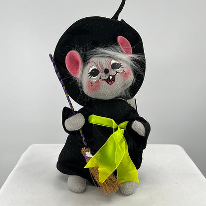 Halloween Sparkle Witch Mouse Annalee Doll, front view.