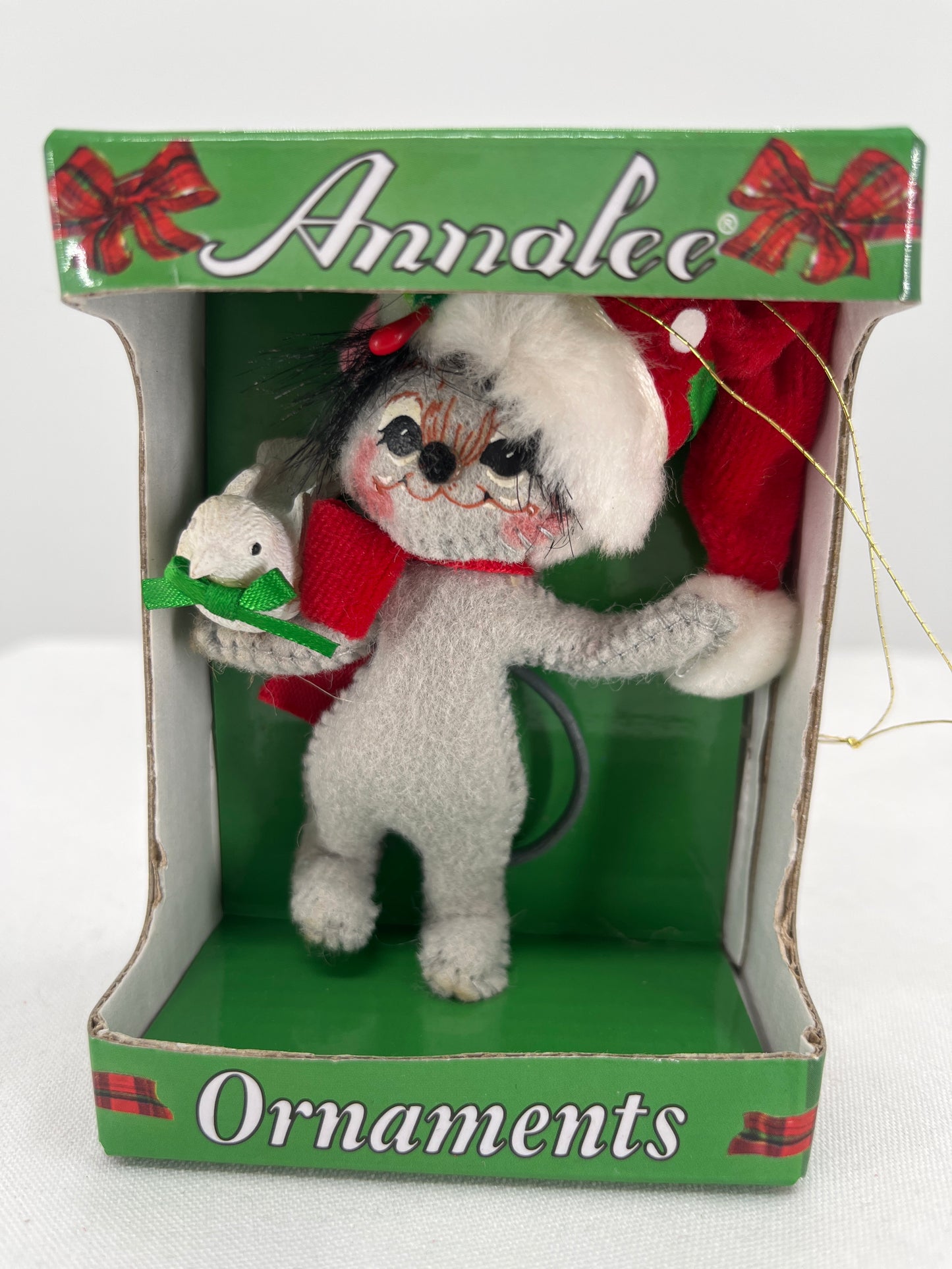 Holly Berry Mouse Annalee Doll Ornament 3"