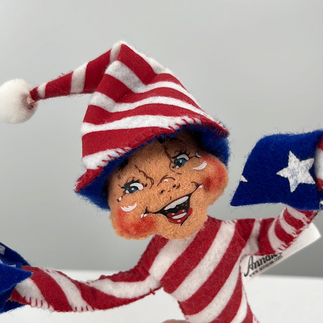 Patriotic Stripe Boy Elf Annalee Doll