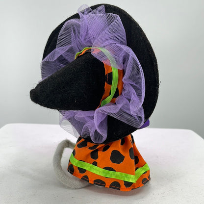 Halloween Annalee Doll Dotty Witch Mouse, back view.