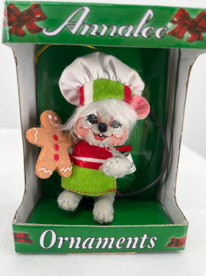 Gingerbread Chef Mouse Annalee Doll Ornament 3”