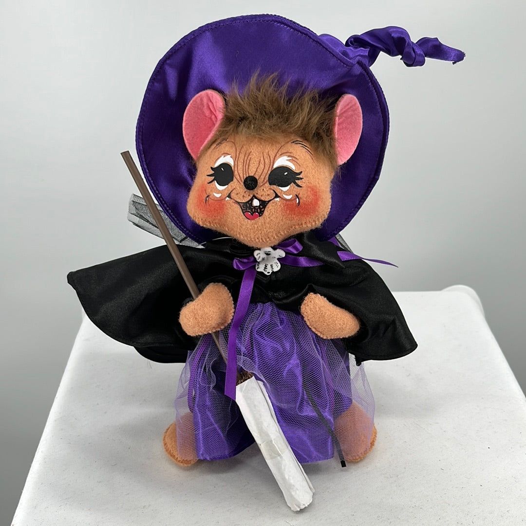 Halloween Annalee Doll Purple Witch Mouse, front view.