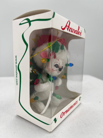 Christmas Lights Mouse Annalee Doll Ornament 3”