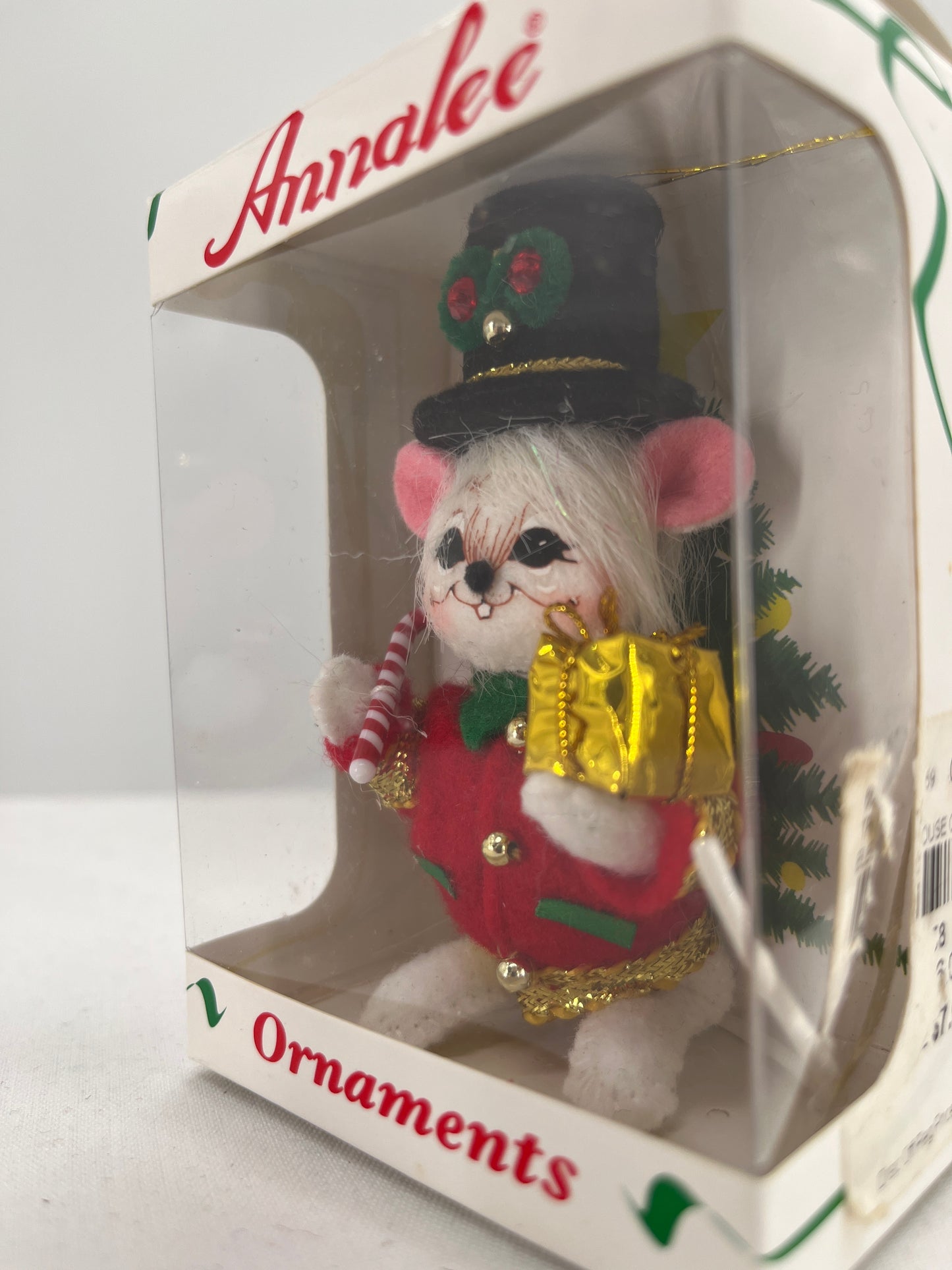 Elegant Christmas Mouse Annalee Doll Ornament 3”