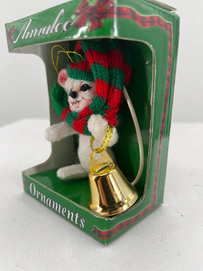 Jingle Bell Mouse Annalee Doll Ornament 3”