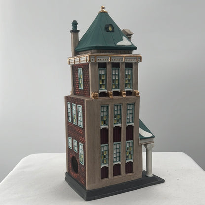 Department 56 Christmas in the City Brokerage House, side view.