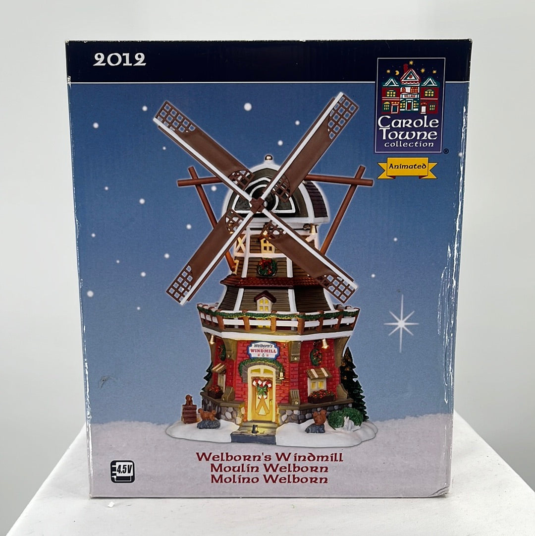 Lemax Christmas Village Welborn’s Windmill, front view packaging.