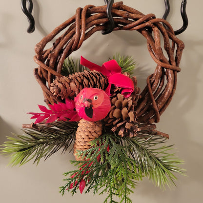 Mini Grapevine Holiday Bird Wreath