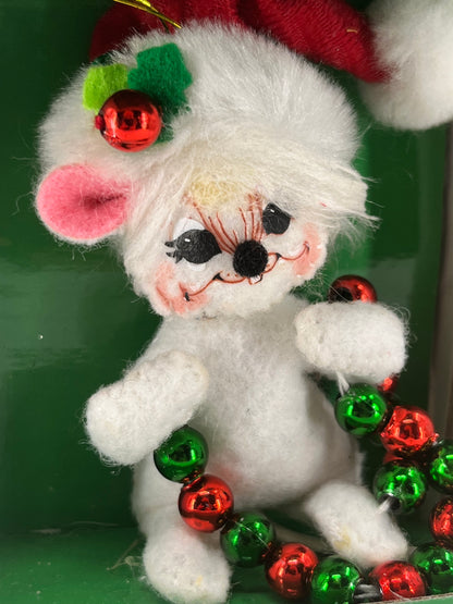 Ribbon Mouse Annalee Doll Ornament 3"