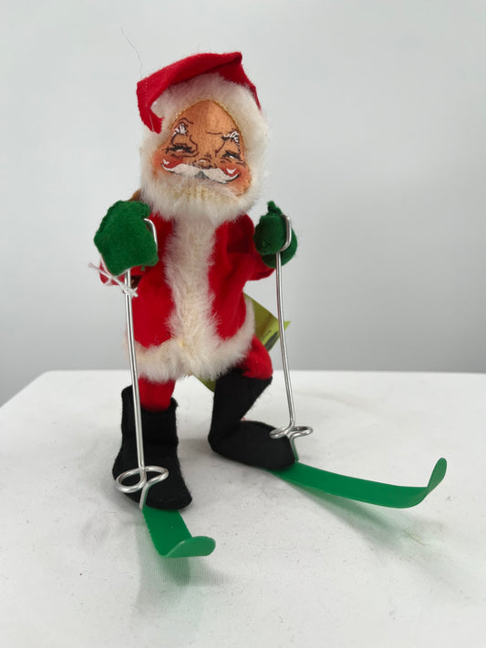 Vintage Skiing Santa Clause Annalee Doll