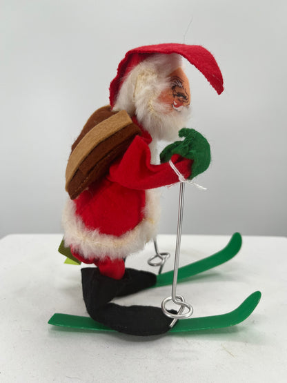 Vintage Skiing Santa Clause Annalee Doll