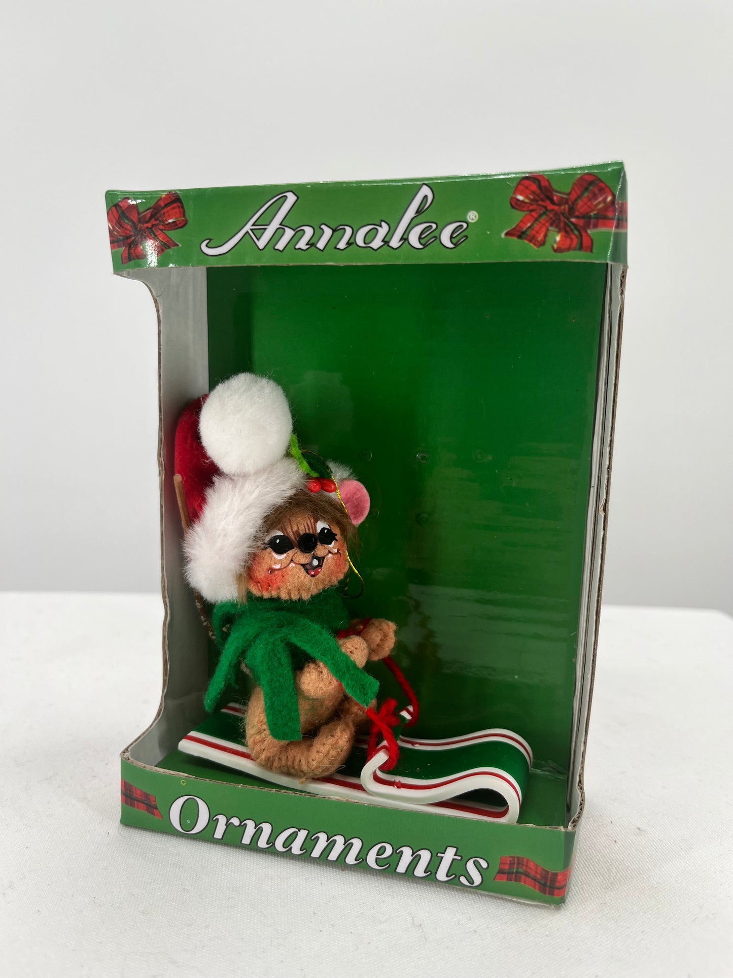 Toboggan Mouse Ornament Annalee Doll 3"