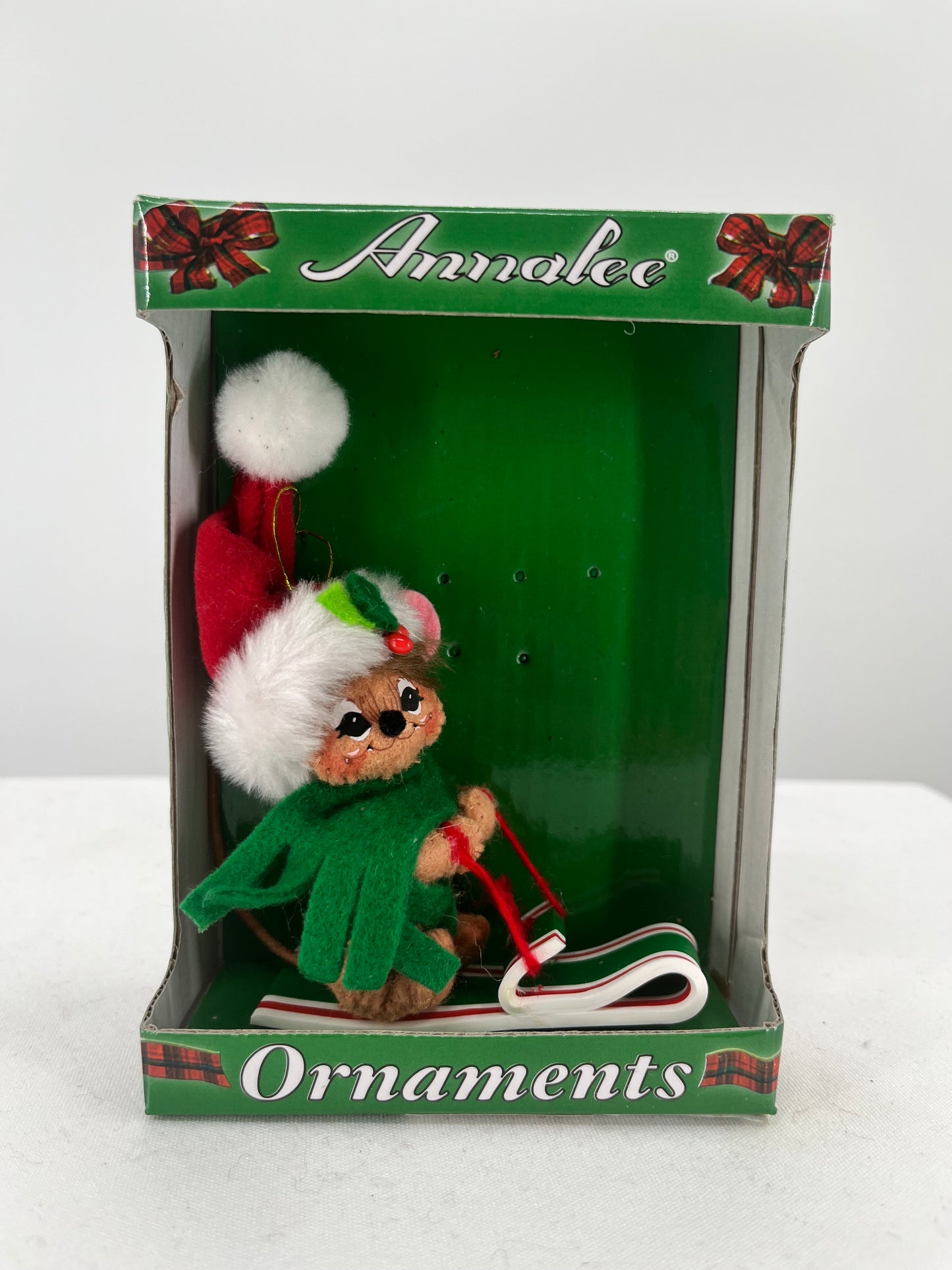 Toboggan Mouse Ornament Annalee Doll 3"