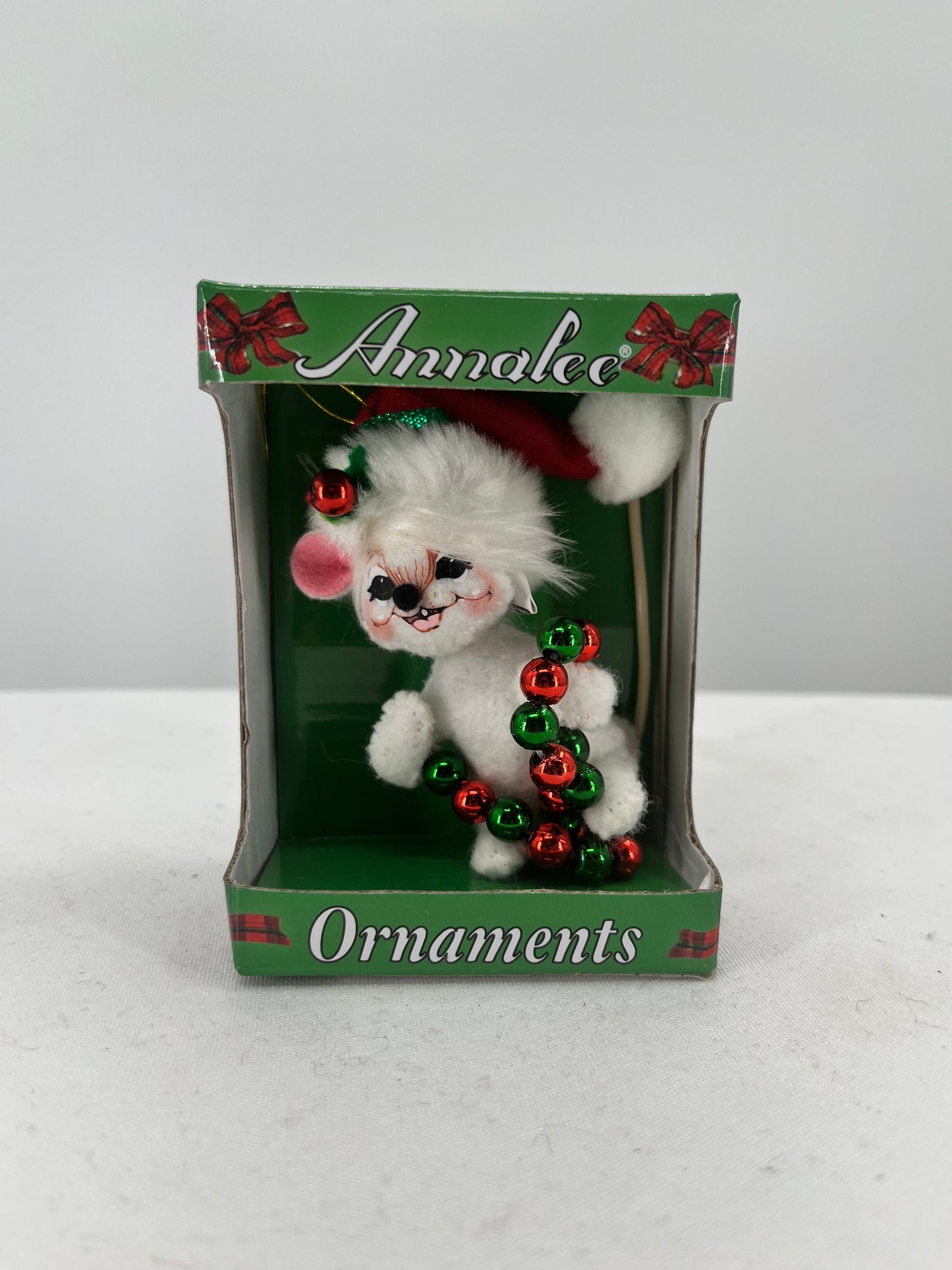 Ribbon Mouse Annalee Doll Christmas Ornament 3"