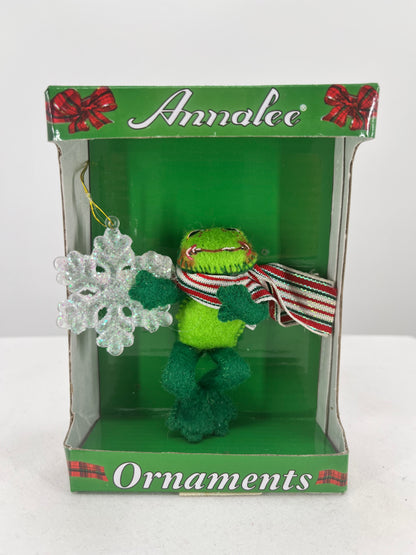 Snowflake Frog Ornament Annalee Doll 4"