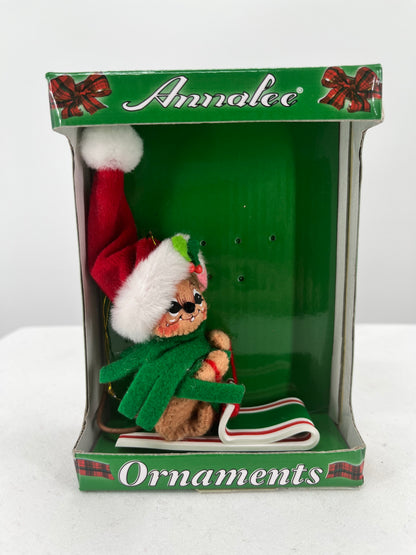 Toboggan Mouse Ornament Annalee Doll 3"