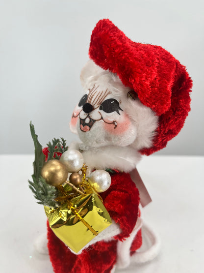 Crushed Velour Mrs. Mouse Christmas Annalee Doll