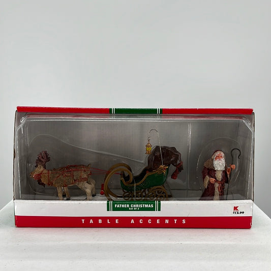 Lemax Christmas Village Father Christmas (Set of 2) Table Accent, front view.