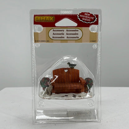 Lemax Christmas Village Garden Bench figurine, front view.