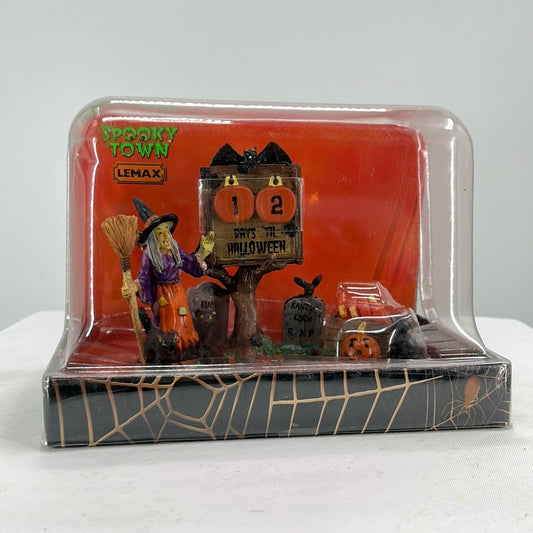 Lemax Spooky Town Countdown To Halloween Table Accent (Set of 7), front view.