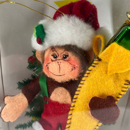 Merry Christmas Monkey Annalee Doll Ornament 4”