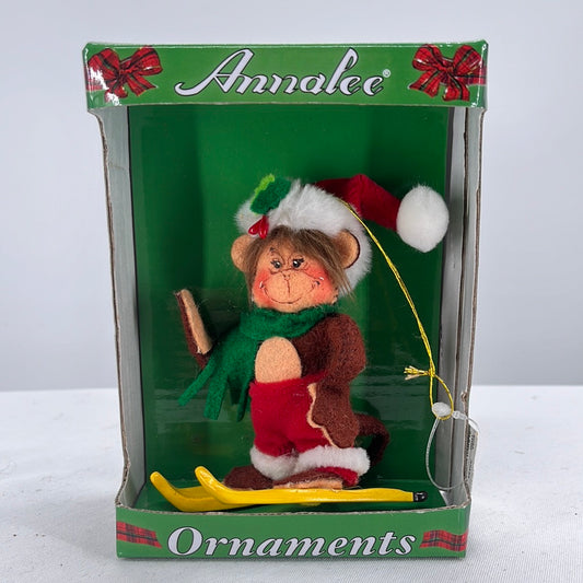 Slip Sliding Monkey Ornament Annalee Doll 3”