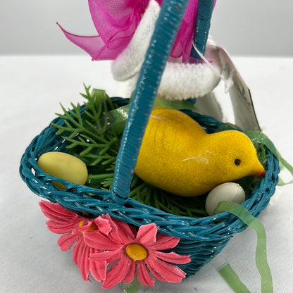 Easter Bunny with Aqua Basket Annalee Doll