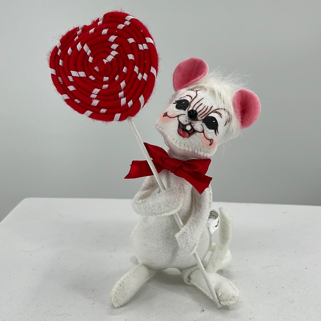 Valentine's Day Lollipop Mouse Annalee Doll