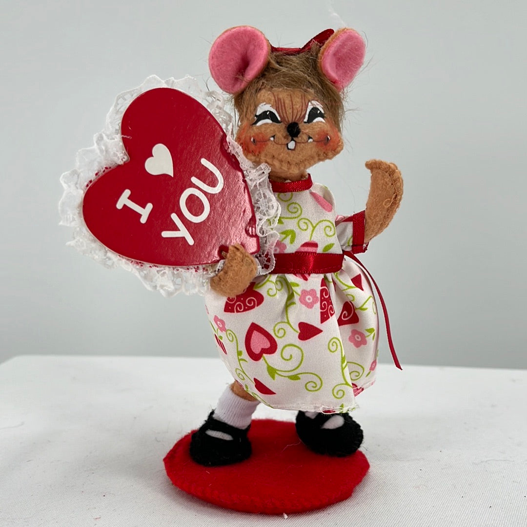 Valentine's Day “I Love You” Mouse Annalee Doll