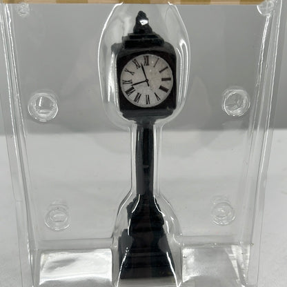 Lemax Christmas Village Street Clock accessory, front view close-up.