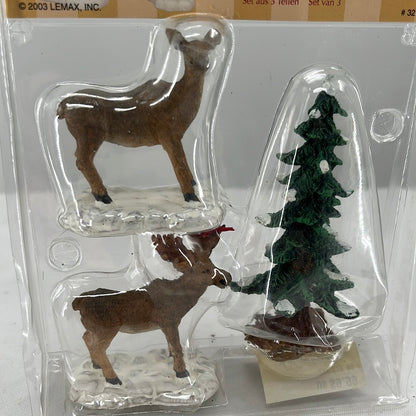 Lemax Christmas Village Stag and Doe figurine, front view close-up.